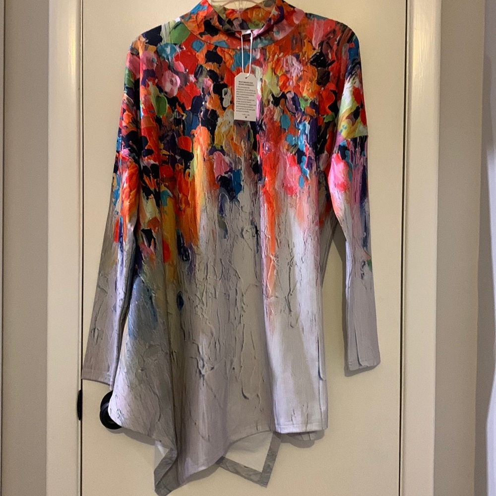 Asymmetrical mock neck tunic-M.unbranded. NFS do not buy.